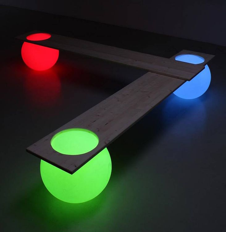 Light Balls Bench - light art design furniture